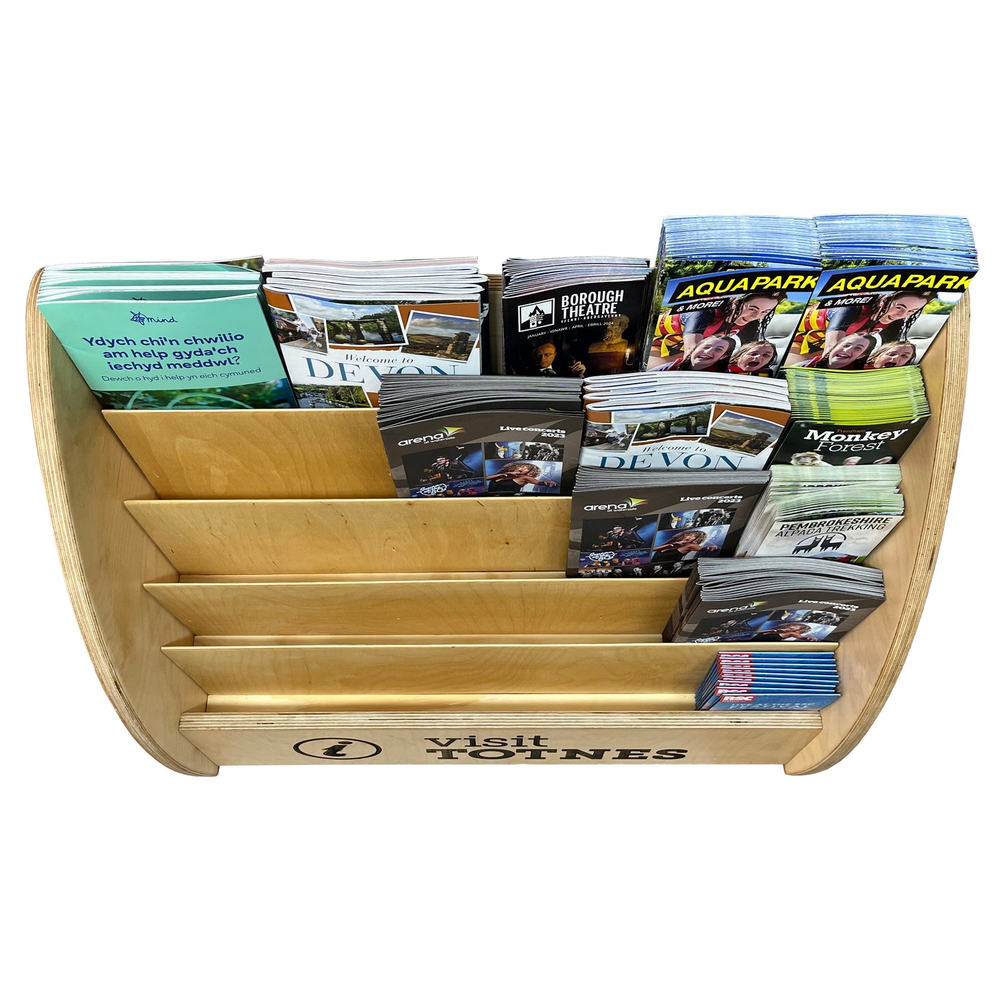 Large Wooden Countertop Literature Display Dispenser | Custom Engraving | 2 Sizes | Fully Assembled