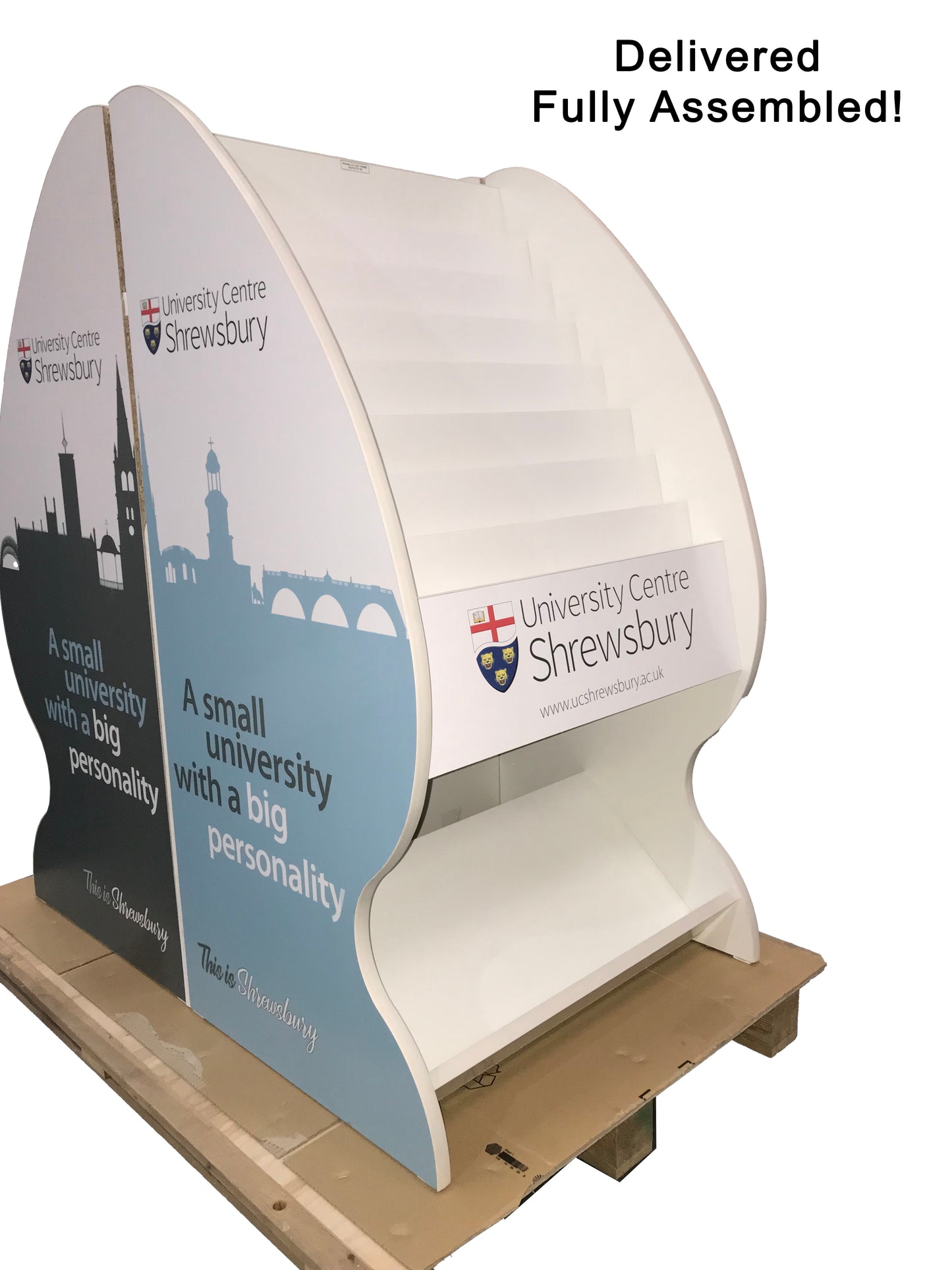 8 + 1 Tiers Customisable Freestanding Leaflet Display | Bespoke Literature Dispenser | Fully Assembled