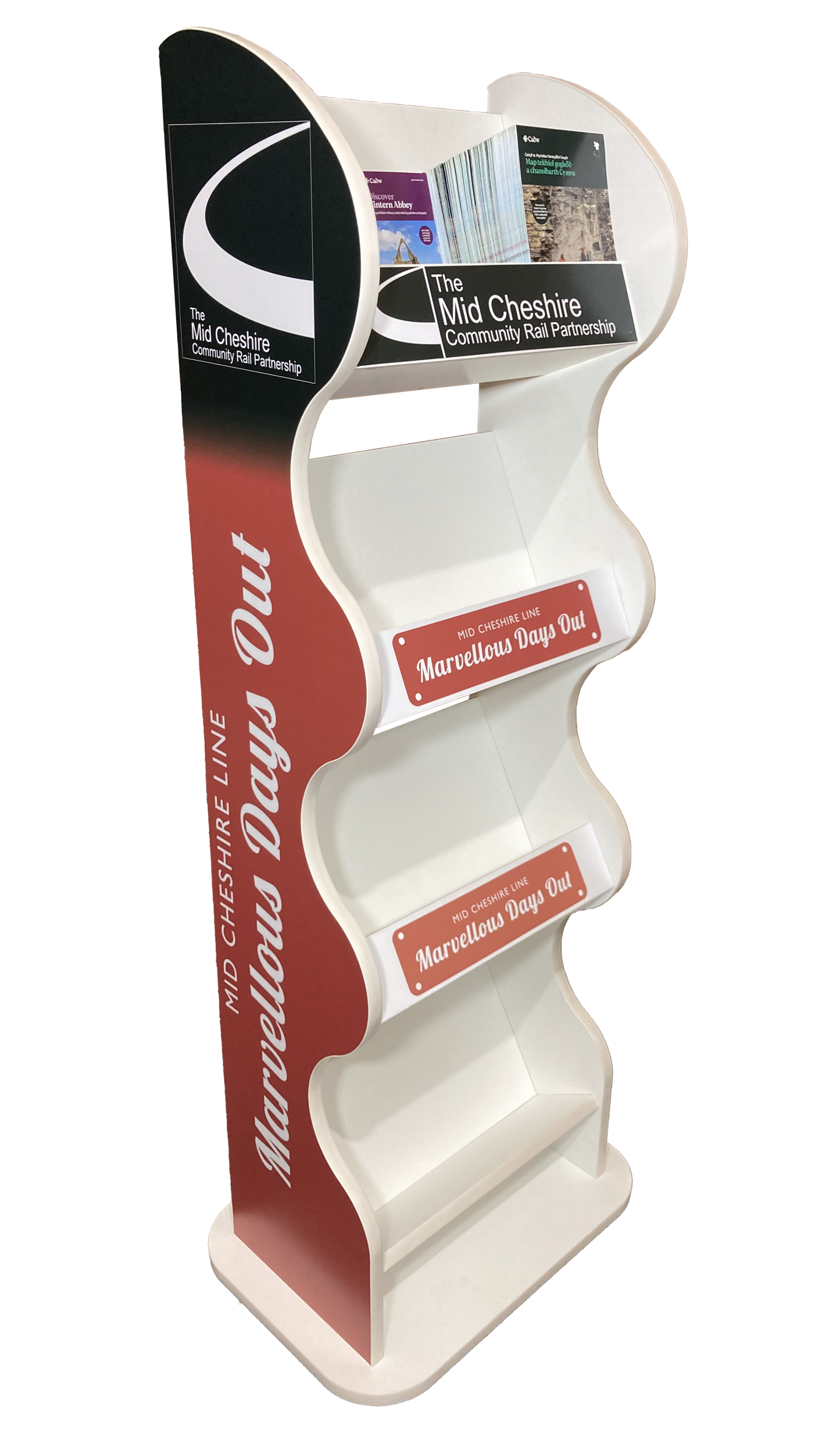 Freestanding Slim Brochures and/or Magazines Display, custom floor standing brochures dispenser, bespoke floor brochures holder, bespoke floor literature display