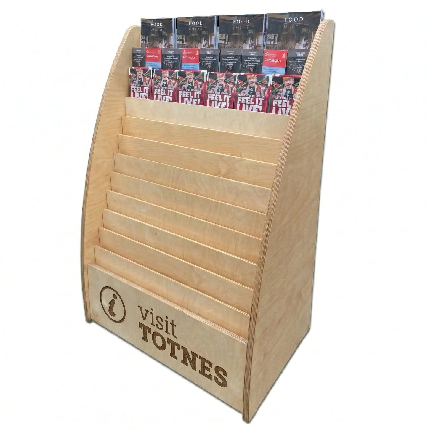 Large Wooden Brochure Holder with customised engraving
