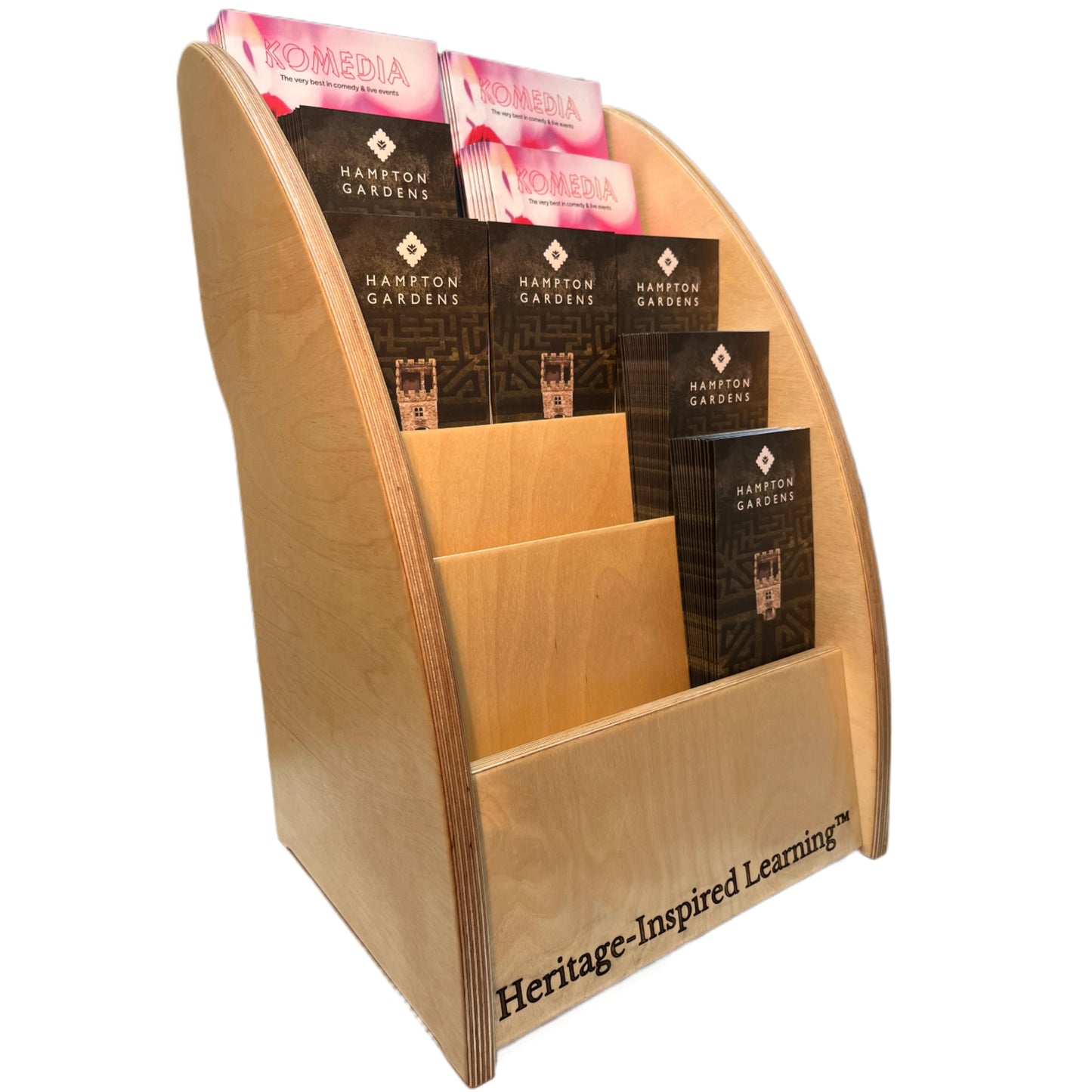 A5 / DL Wooden Desktop Leaflet Display Stand | 5 Tier | Birch Plywood | Fully Assembled | Tidystands